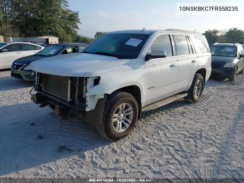 2015 Chevrolet Tahoe Lt VIN: 1GNSKBKC7FR558235 Lot: 40710384