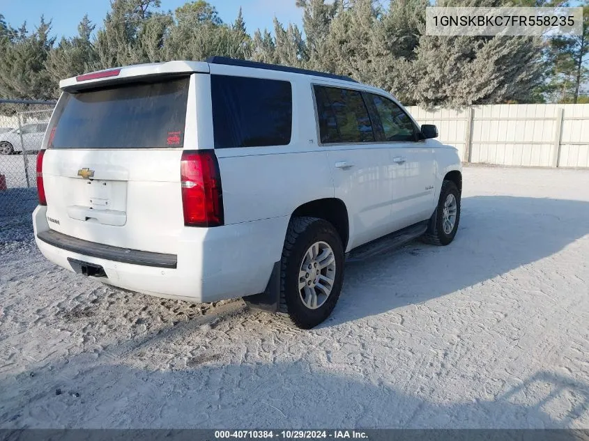 2015 Chevrolet Tahoe Lt VIN: 1GNSKBKC7FR558235 Lot: 40710384