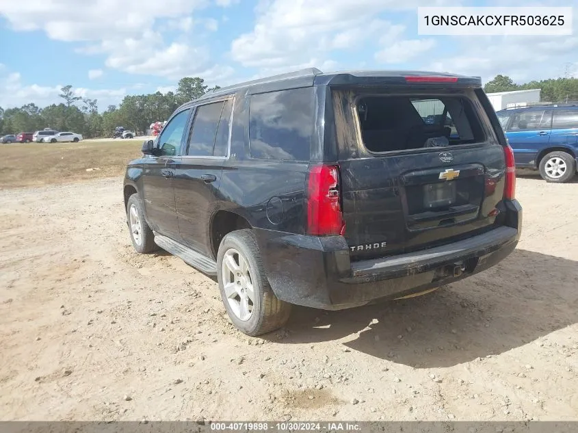 1GNSCAKCXFR503625 2015 Chevrolet Tahoe Ls