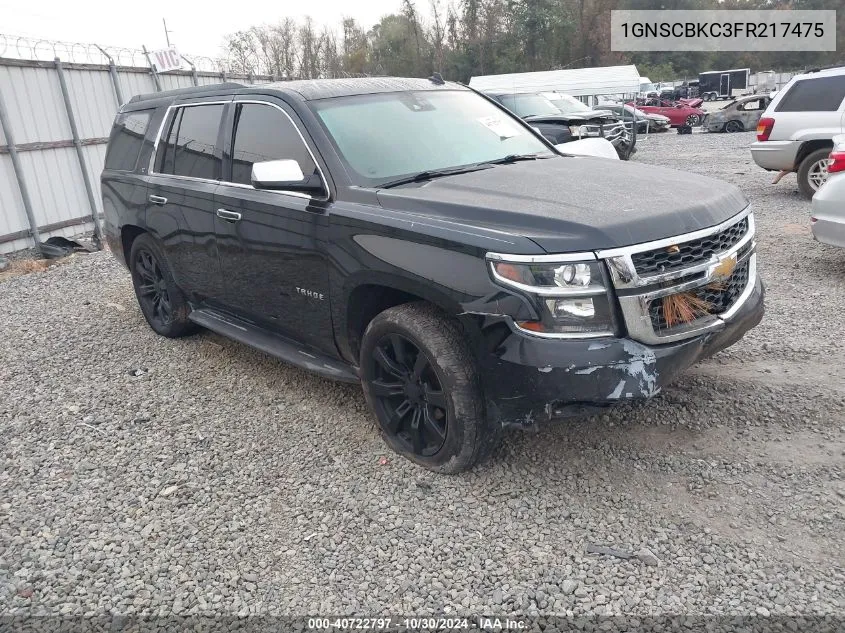 2015 Chevrolet Tahoe Lt VIN: 1GNSCBKC3FR217475 Lot: 40722797