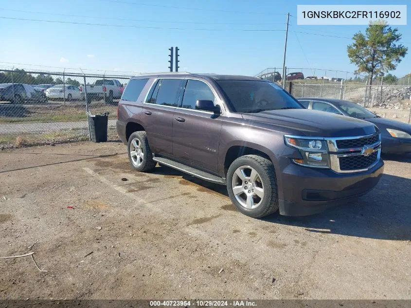 2015 Chevrolet Tahoe Lt VIN: 1GNSKBKC2FR116902 Lot: 40723954