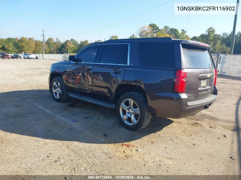 2015 Chevrolet Tahoe Lt VIN: 1GNSKBKC2FR116902 Lot: 40723954