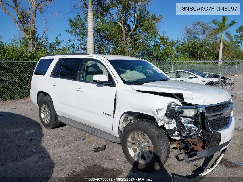 2015 Chevrolet Tahoe Ls VIN: 1GNSCAKC7FR143097 Lot: 40733072