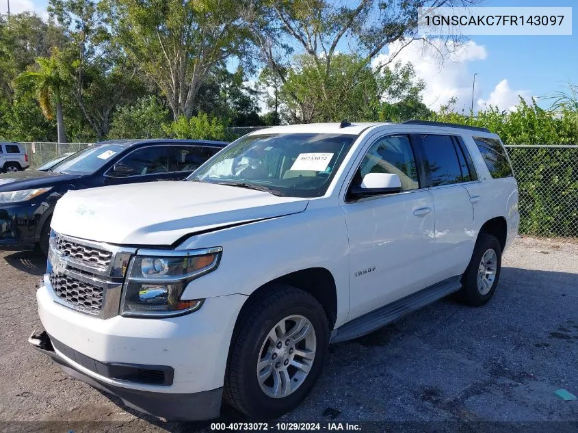 2015 Chevrolet Tahoe Ls VIN: 1GNSCAKC7FR143097 Lot: 40733072