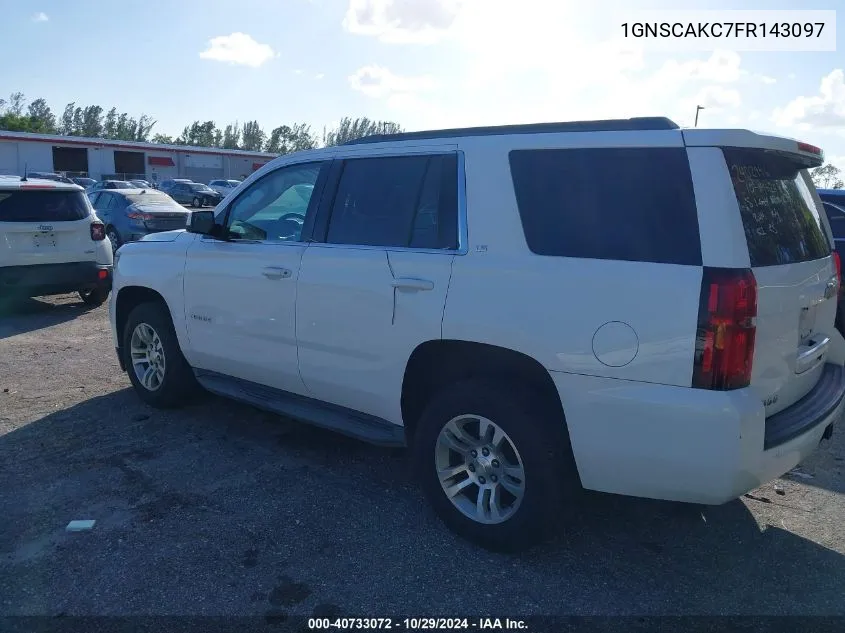 2015 Chevrolet Tahoe Ls VIN: 1GNSCAKC7FR143097 Lot: 40733072