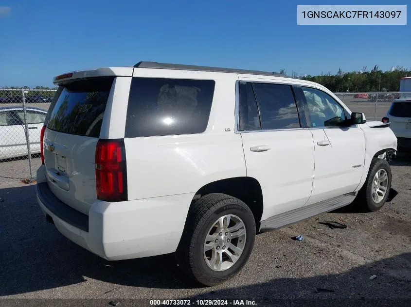 2015 Chevrolet Tahoe Ls VIN: 1GNSCAKC7FR143097 Lot: 40733072