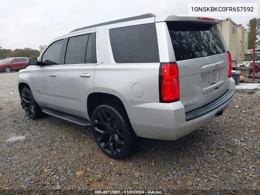 2015 Chevrolet Tahoe Lt VIN: 1GNSKBKC0FR657592 Lot: 40733851