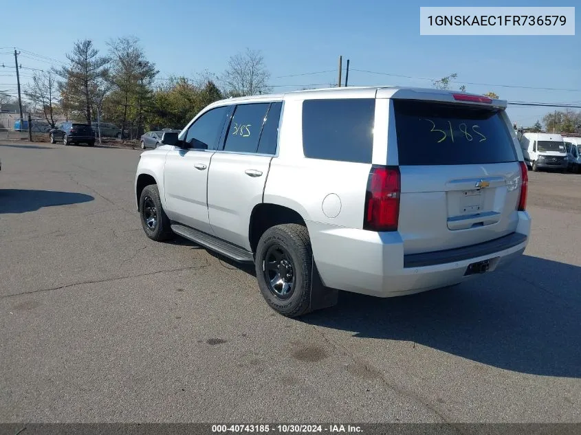 2015 Chevrolet Tahoe Ls VIN: 1GNSKAEC1FR736579 Lot: 40743185