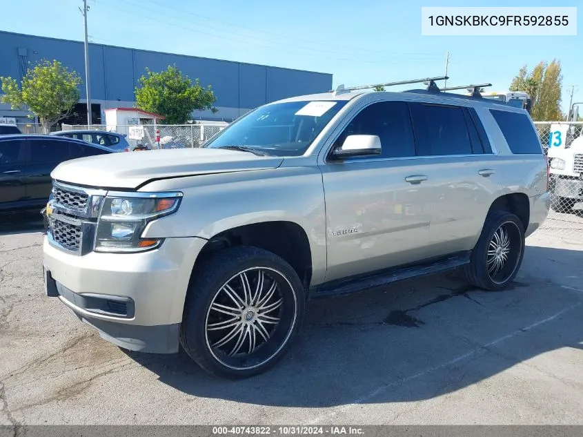 2015 Chevrolet Tahoe Lt VIN: 1GNSKBKC9FR592855 Lot: 40743822