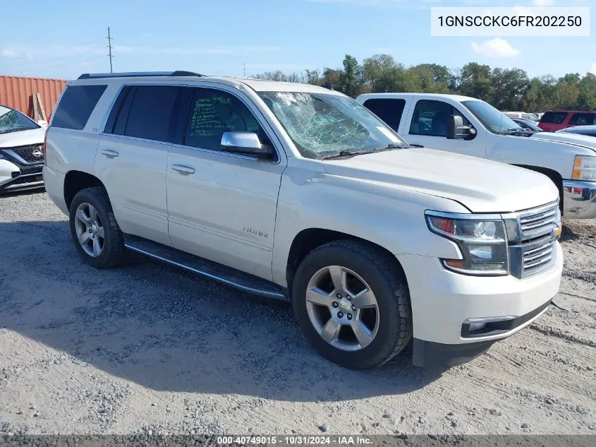 2015 Chevrolet Tahoe Ltz VIN: 1GNSCCKC6FR202250 Lot: 40749015