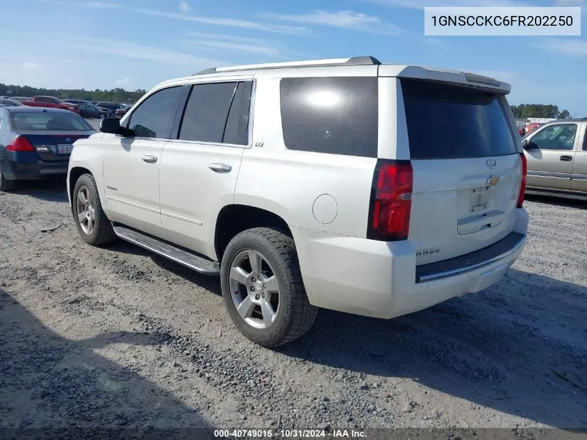 2015 Chevrolet Tahoe Ltz VIN: 1GNSCCKC6FR202250 Lot: 40749015