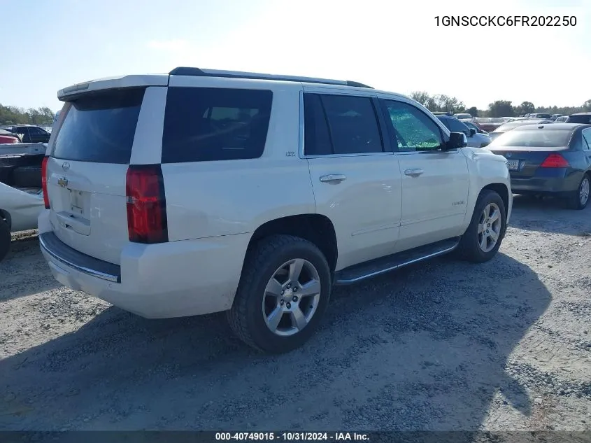 2015 Chevrolet Tahoe Ltz VIN: 1GNSCCKC6FR202250 Lot: 40749015