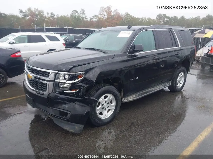 2015 Chevrolet Tahoe Lt VIN: 1GNSKBKC9FR252363 Lot: 40750544