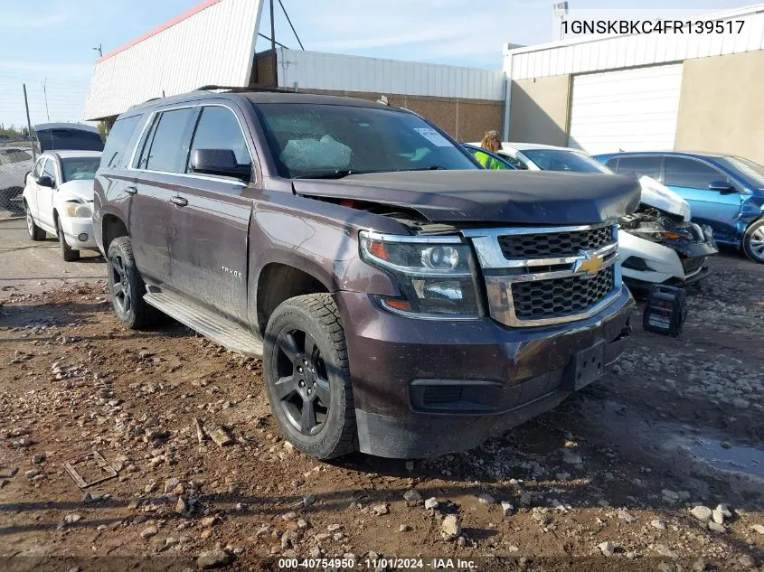 2015 Chevrolet Tahoe Lt VIN: 1GNSKBKC4FR139517 Lot: 40754950