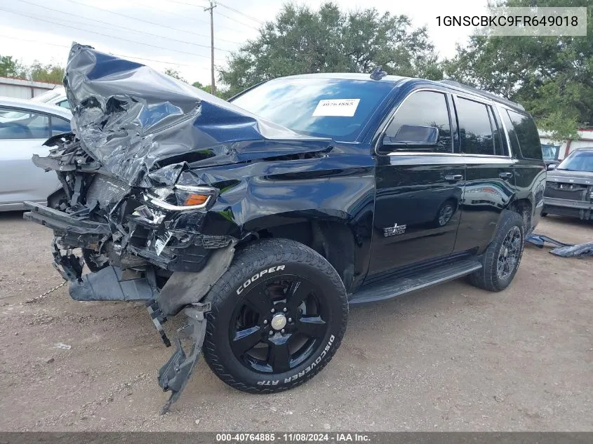 2015 Chevrolet Tahoe Lt VIN: 1GNSCBKC9FR649018 Lot: 40764885