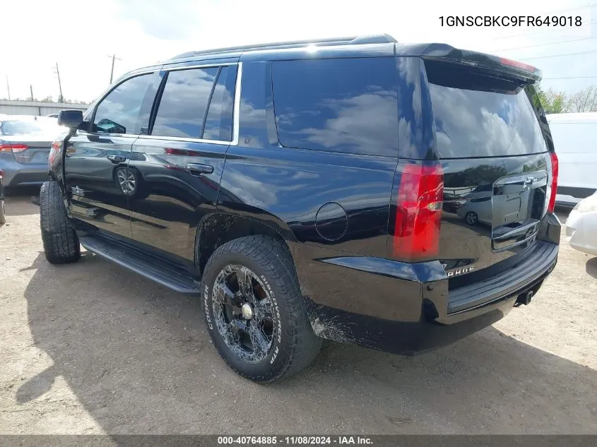 2015 Chevrolet Tahoe Lt VIN: 1GNSCBKC9FR649018 Lot: 40764885