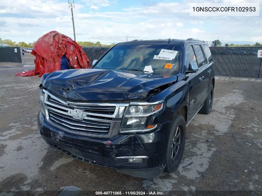 2015 Chevrolet Tahoe Ltz VIN: 1GNSCCKC0FR102953 Lot: 40771065