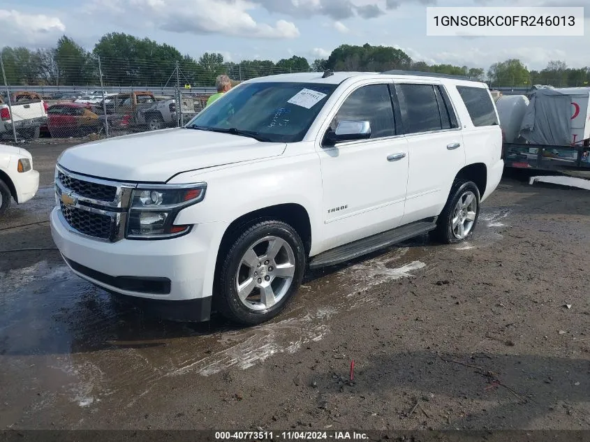 2015 Chevrolet Tahoe Lt VIN: 1GNSCBKC0FR246013 Lot: 40773511