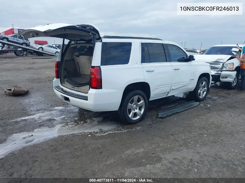 2015 Chevrolet Tahoe Lt VIN: 1GNSCBKC0FR246013 Lot: 40773511