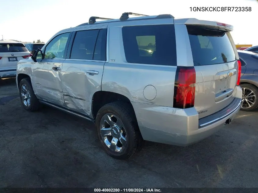 2015 Chevrolet Tahoe Ltz VIN: 1GNSKCKC8FR723358 Lot: 40802280