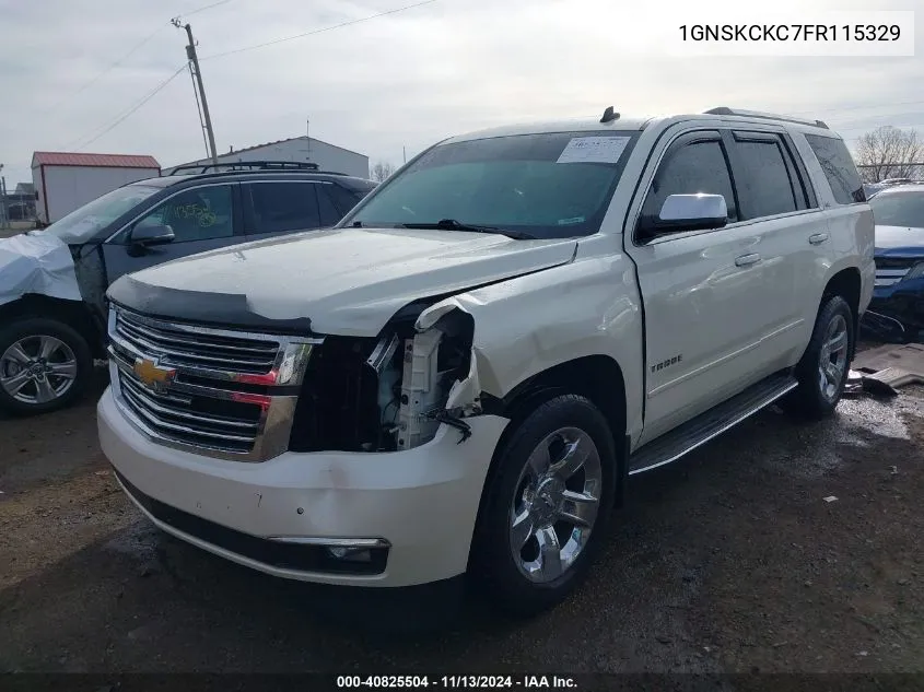 2015 Chevrolet Tahoe Ltz VIN: 1GNSKCKC7FR115329 Lot: 40825504