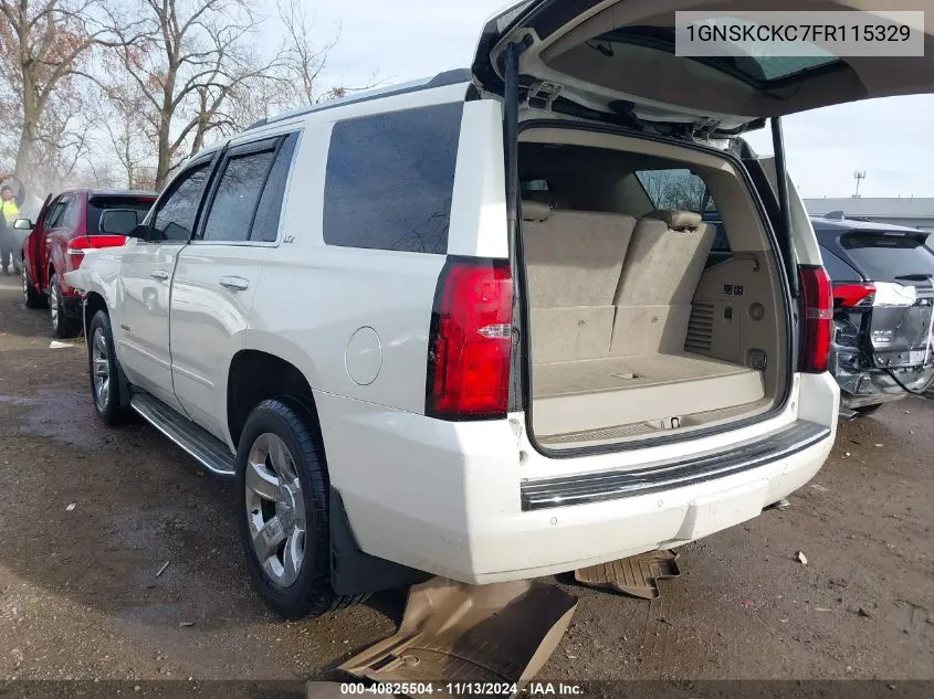 2015 Chevrolet Tahoe Ltz VIN: 1GNSKCKC7FR115329 Lot: 40825504