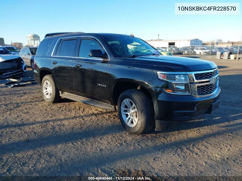 2015 Chevrolet Tahoe Lt VIN: 1GNSKBKC4FR228570 Lot: 40840445