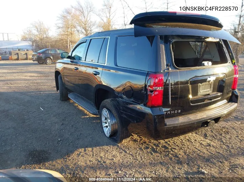 2015 Chevrolet Tahoe Lt VIN: 1GNSKBKC4FR228570 Lot: 40840445