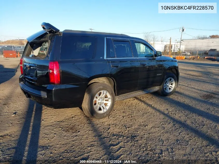 2015 Chevrolet Tahoe Lt VIN: 1GNSKBKC4FR228570 Lot: 40840445