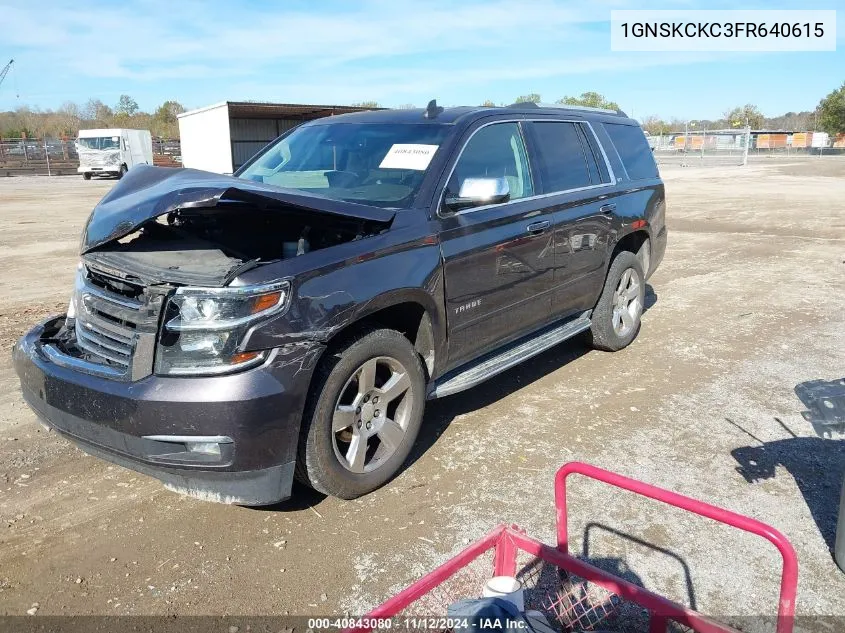 2015 Chevrolet Tahoe Ltz VIN: 1GNSKCKC3FR640615 Lot: 40843080