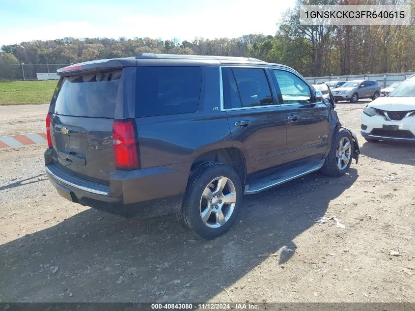 2015 Chevrolet Tahoe Ltz VIN: 1GNSKCKC3FR640615 Lot: 40843080