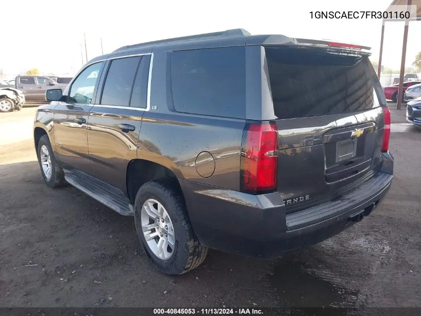 1GNSCAEC7FR301160 2015 Chevrolet Tahoe Ls