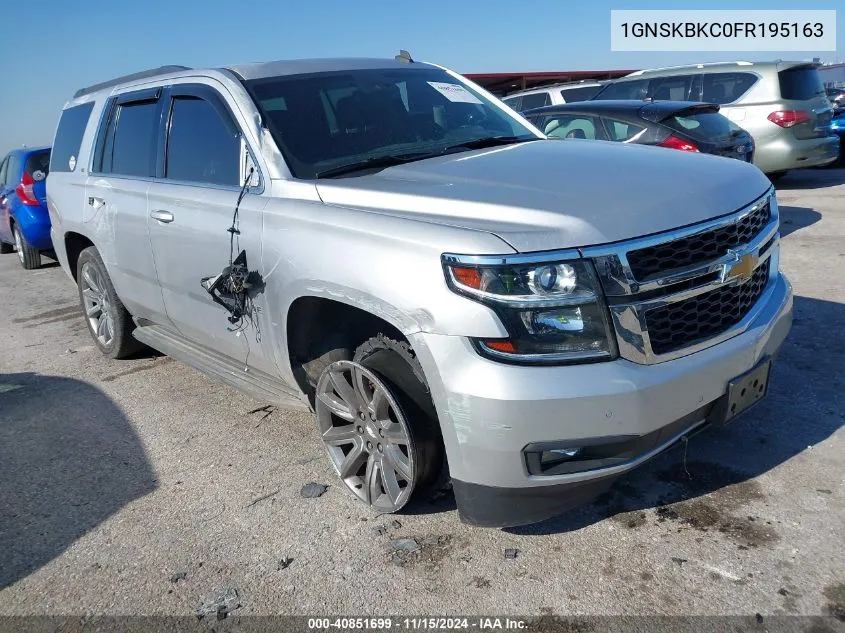 2015 Chevrolet Tahoe Lt VIN: 1GNSKBKC0FR195163 Lot: 40851699