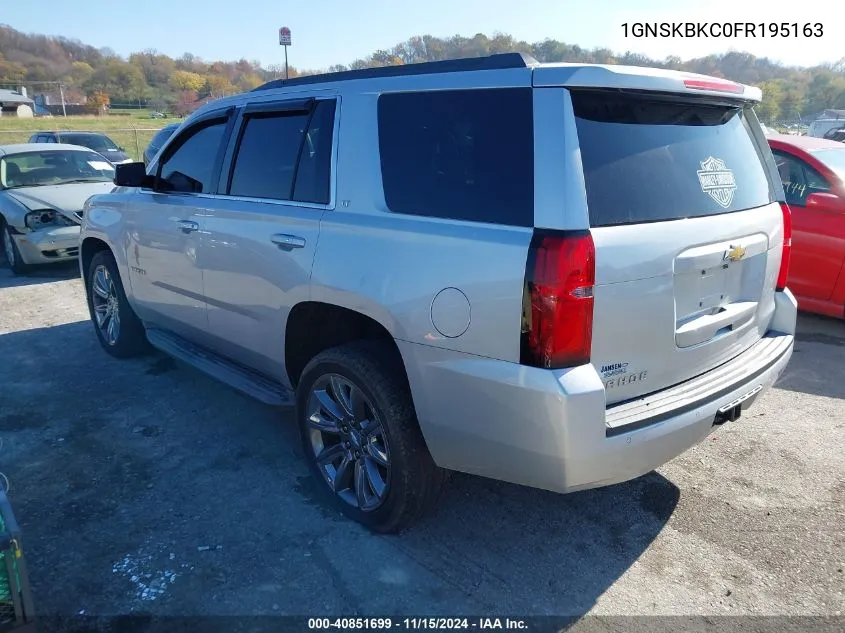 2015 Chevrolet Tahoe Lt VIN: 1GNSKBKC0FR195163 Lot: 40851699