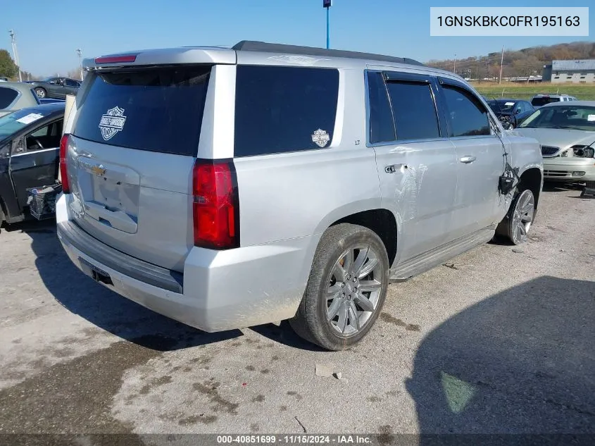 2015 Chevrolet Tahoe Lt VIN: 1GNSKBKC0FR195163 Lot: 40851699