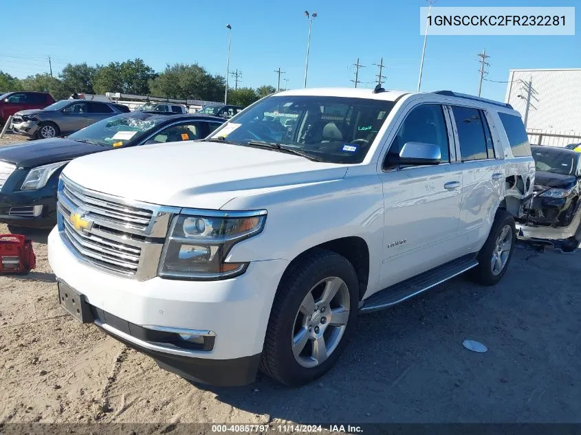 2015 Chevrolet Tahoe Ltz VIN: 1GNSCCKC2FR232281 Lot: 40857797