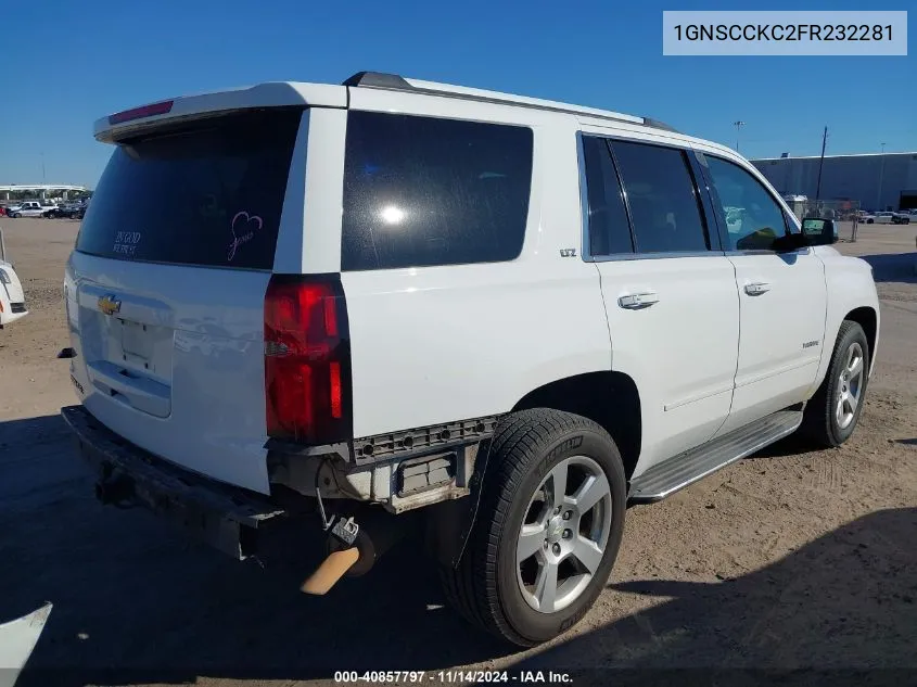 2015 Chevrolet Tahoe Ltz VIN: 1GNSCCKC2FR232281 Lot: 40857797