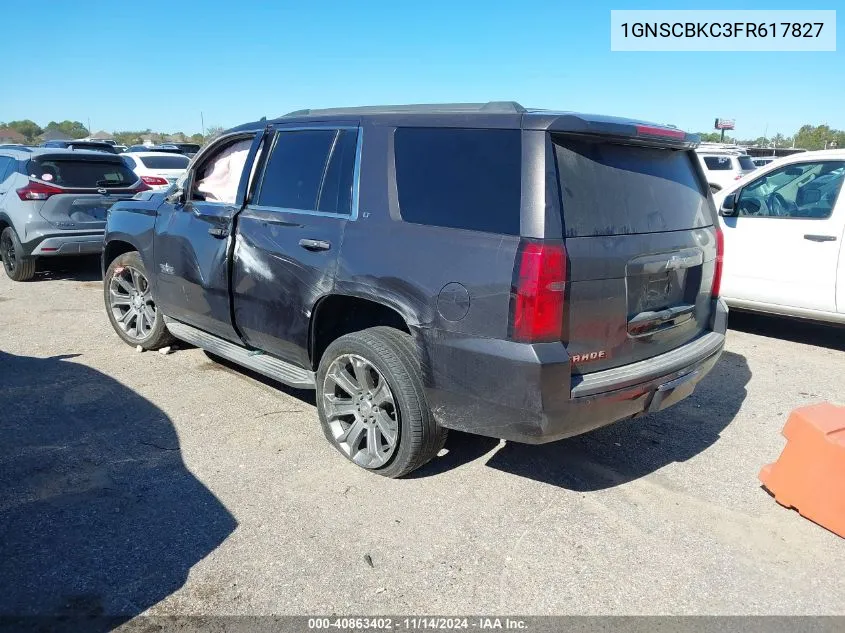 2015 Chevrolet Tahoe Lt VIN: 1GNSCBKC3FR617827 Lot: 40863402