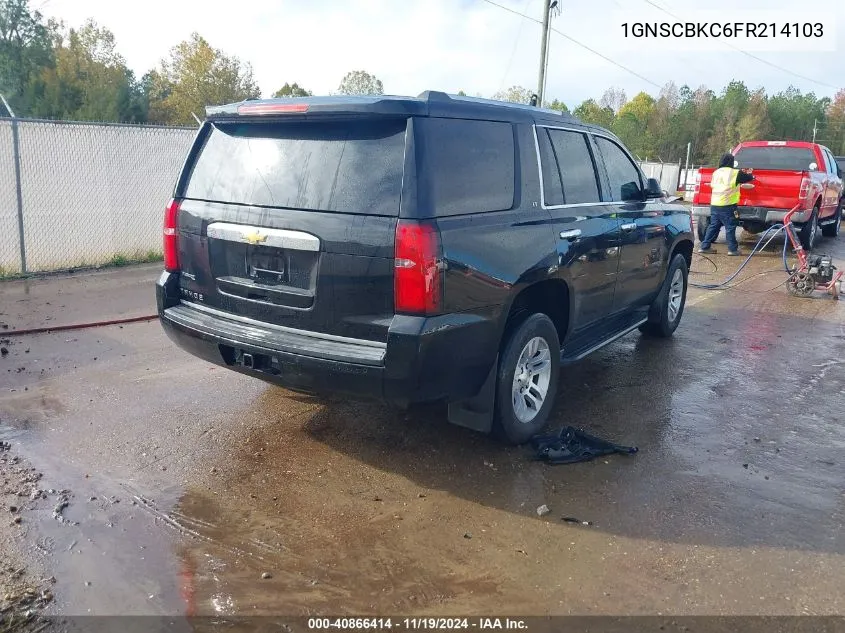 1GNSCBKC6FR214103 2015 Chevrolet Tahoe Lt