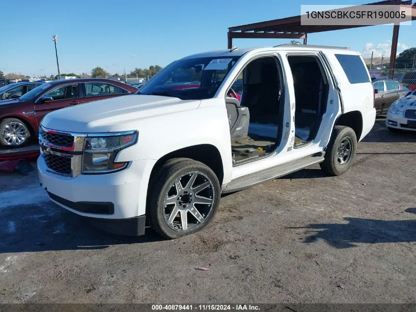 2015 Chevrolet Tahoe Lt VIN: 1GNSCBKC5FR190005 Lot: 40879441