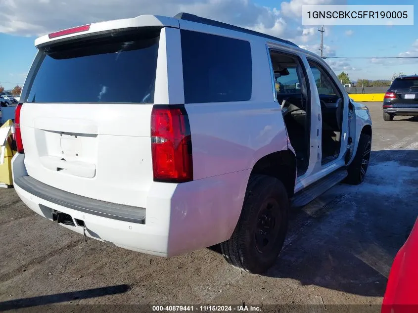 2015 Chevrolet Tahoe Lt VIN: 1GNSCBKC5FR190005 Lot: 40879441