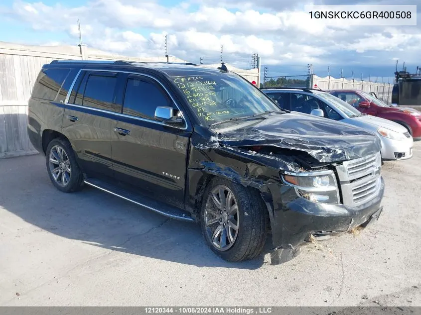 2016 Chevrolet Tahoe K1500 Ltz VIN: 1GNSKCKC6GR400508 Lot: 12120344