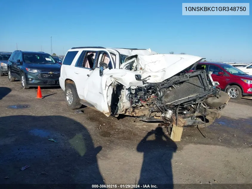 1GNSKBKC1GR348750 2016 Chevrolet Tahoe Lt