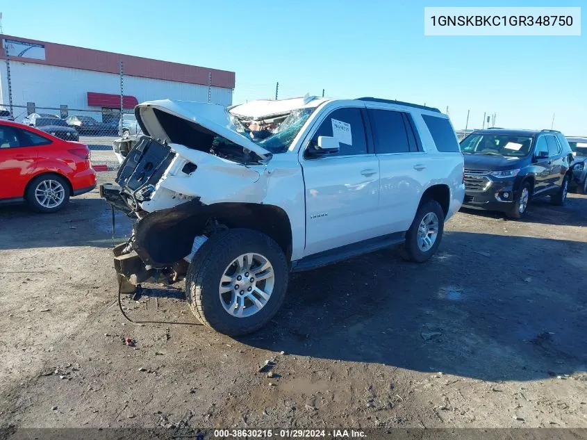 1GNSKBKC1GR348750 2016 Chevrolet Tahoe Lt