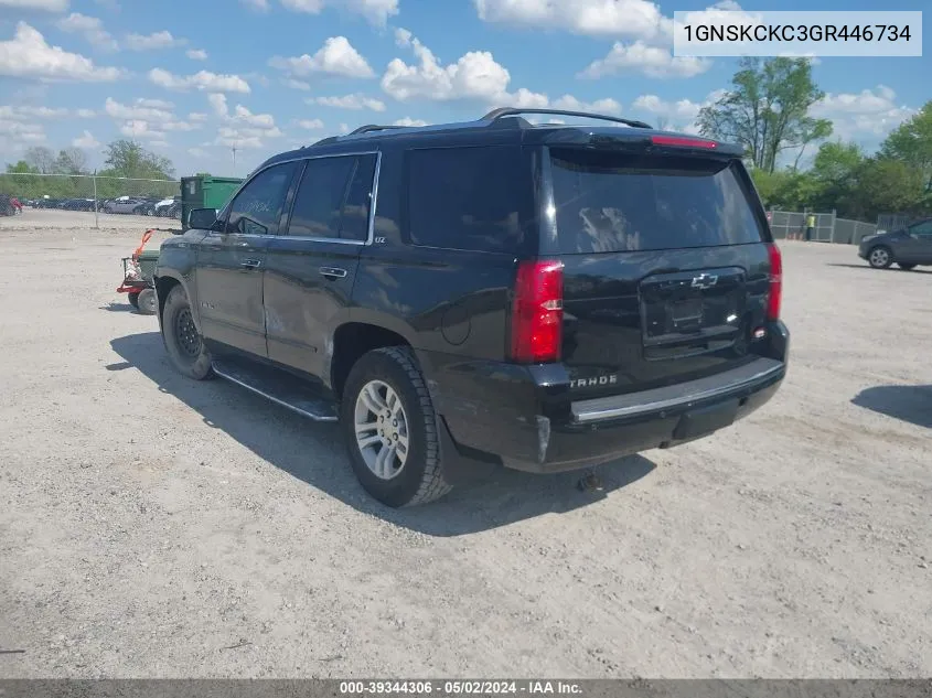 2016 Chevrolet Tahoe Ltz VIN: 1GNSKCKC3GR446734 Lot: 39344306