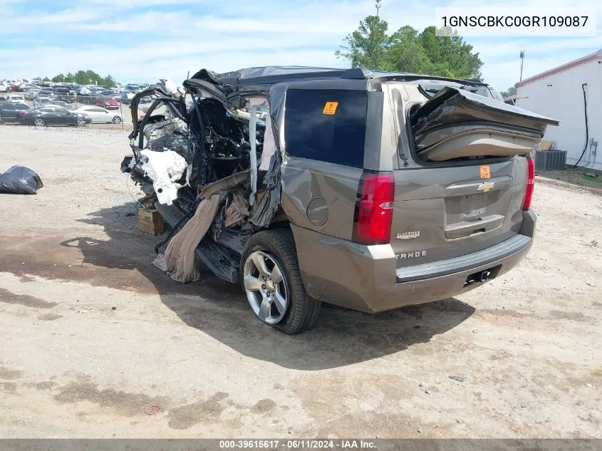 1GNSCBKC0GR109087 2016 Chevrolet Tahoe Lt