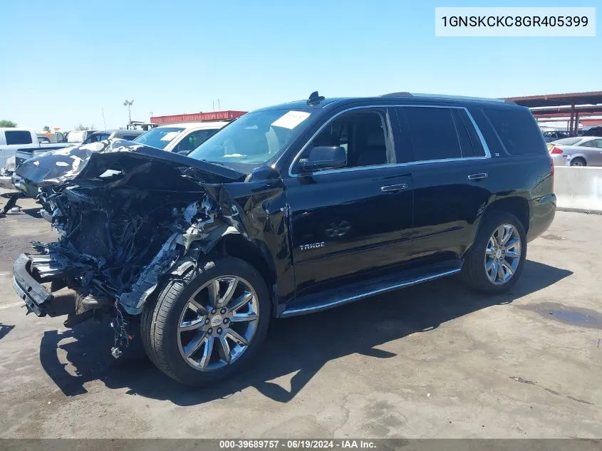 2016 Chevrolet Tahoe Ltz VIN: 1GNSKCKC8GR405399 Lot: 39689757