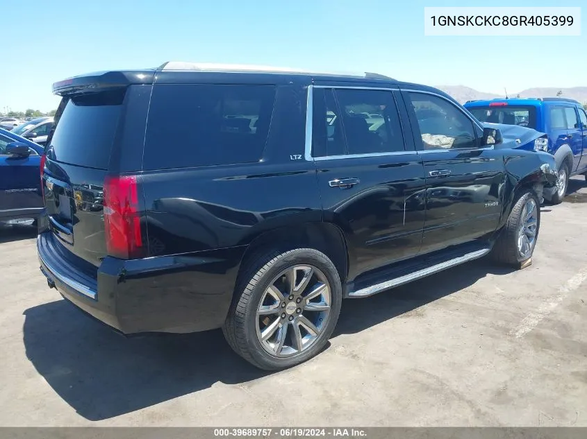 2016 Chevrolet Tahoe Ltz VIN: 1GNSKCKC8GR405399 Lot: 39689757