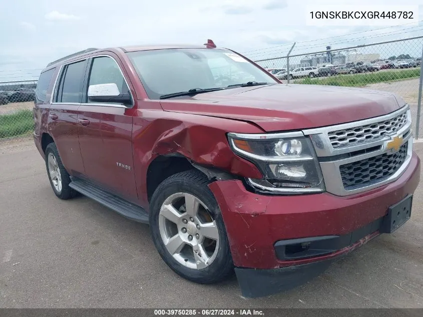 1GNSKBKCXGR448782 2016 Chevrolet Tahoe Lt