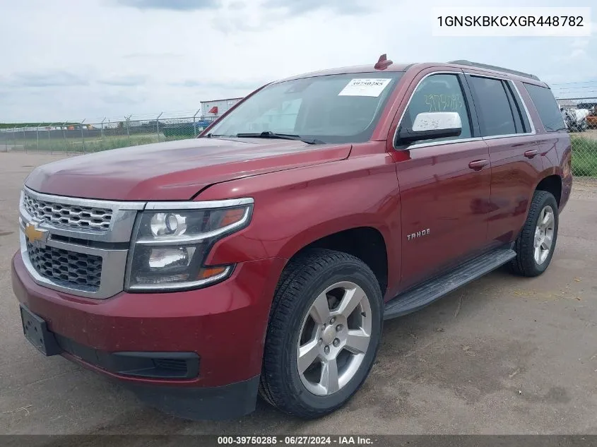 1GNSKBKCXGR448782 2016 Chevrolet Tahoe Lt